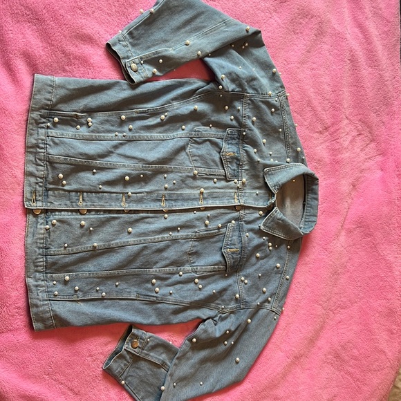 Pearl Studded XL Jean Jacket - Picture 3 of 9
